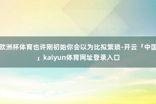 欧洲杯体育也许刚初始你会以为比拟繁琐-开云「中国」kaiyu