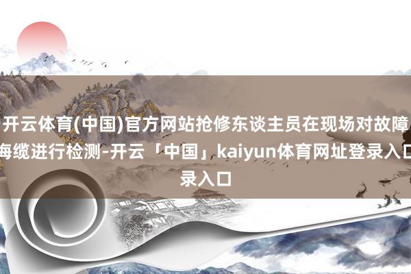 开云体育(中国)官方网站抢修东谈主员在现场对故障海缆进行检测-开云「中国」kaiyun体育网址登录入口